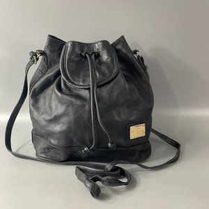 Vintage Bogy's Paris Roberto Design by Horst J. Weber Black Leather Bucket Bag